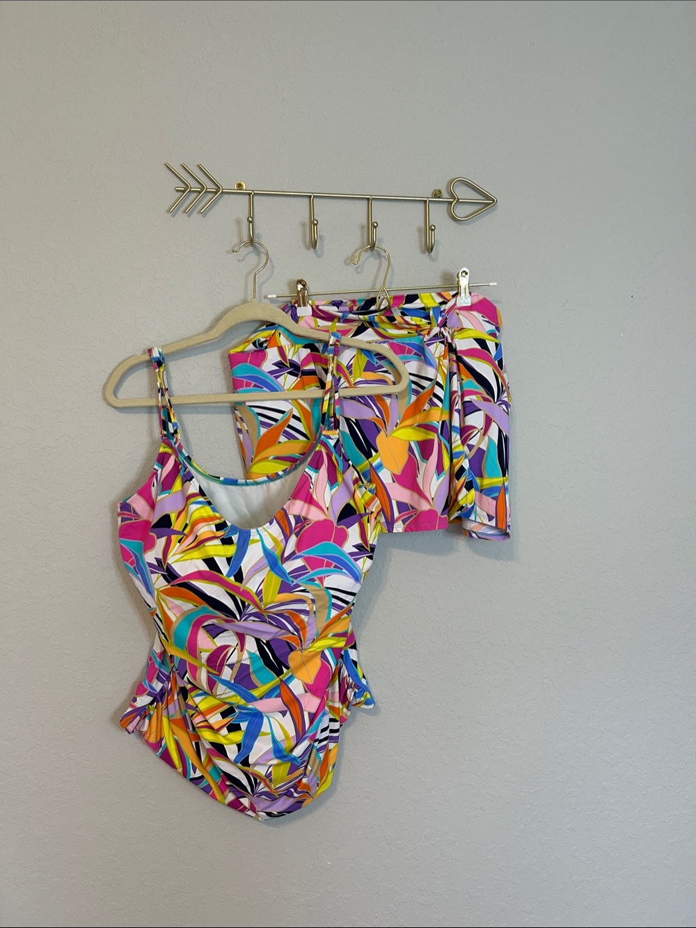Bleu Rod Beattie Living Color Tankini Swim Set 20W Top 18W Skirt NWT